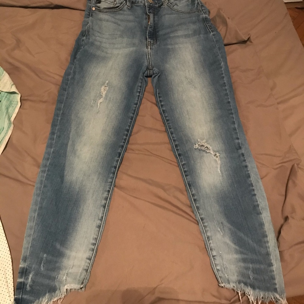 High waisted crop skinny jeans